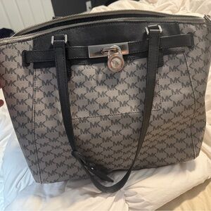 Michael Kors Black and Gray Signature Tote